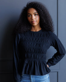 Long Sleeve Smocked Tee