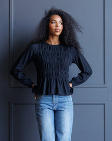 Long Sleeve Smocked Tee