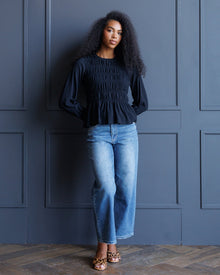 Long Sleeve Smocked Tee