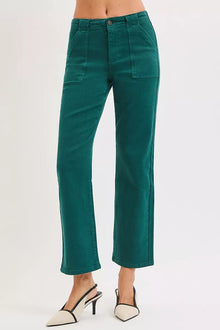 RISEN High-Rise Patch-Pocket Flare Jeans