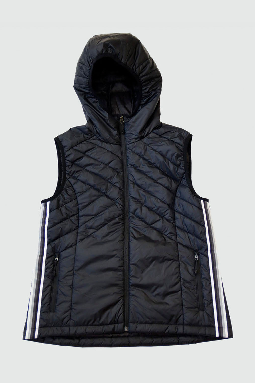 Powerstripe Hooded Down Vest