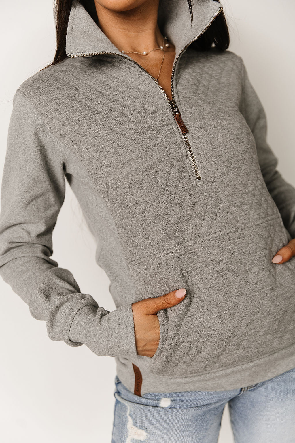 Quilted HalfZip - Charcoal