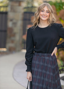Blake Cinched-Sleeve Blouse