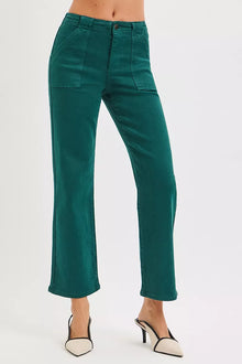 RISEN High-Rise Patch-Pocket Flare Jeans
