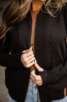 Quilted Bomber - Black