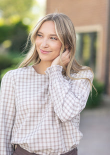 Blake Cinched-Sleeve Blouse