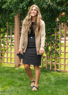 Remi Onyx Denim Midi Skirt