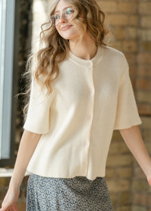 Zadie Ivory Button Cardigan
